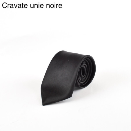 Cravate unie noire
