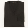 Pull fin col V noir - 1002/00