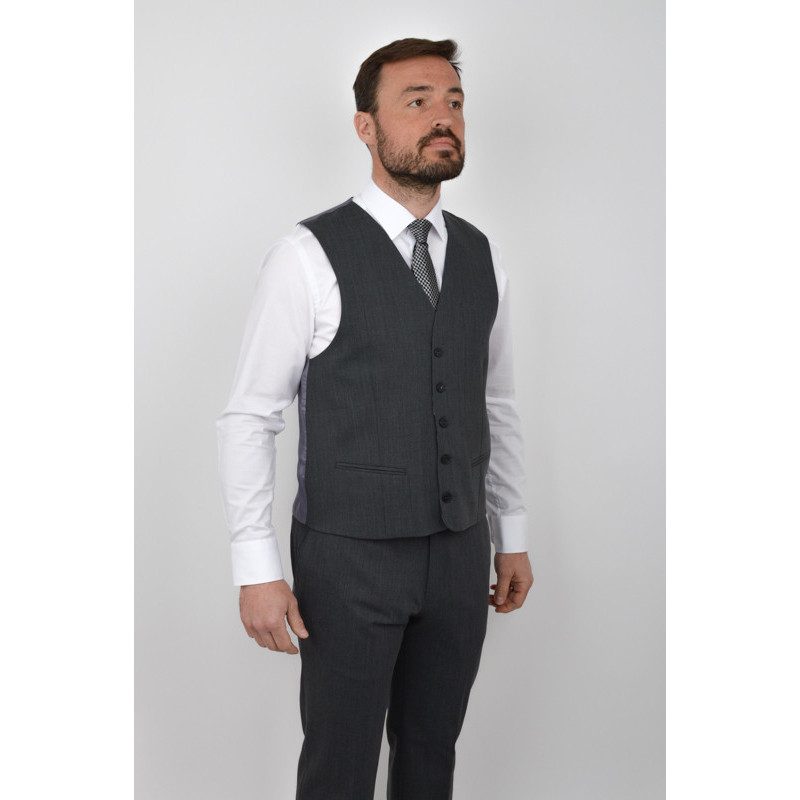 Gilet de costume gris moyen (2198/03 Sylvio)