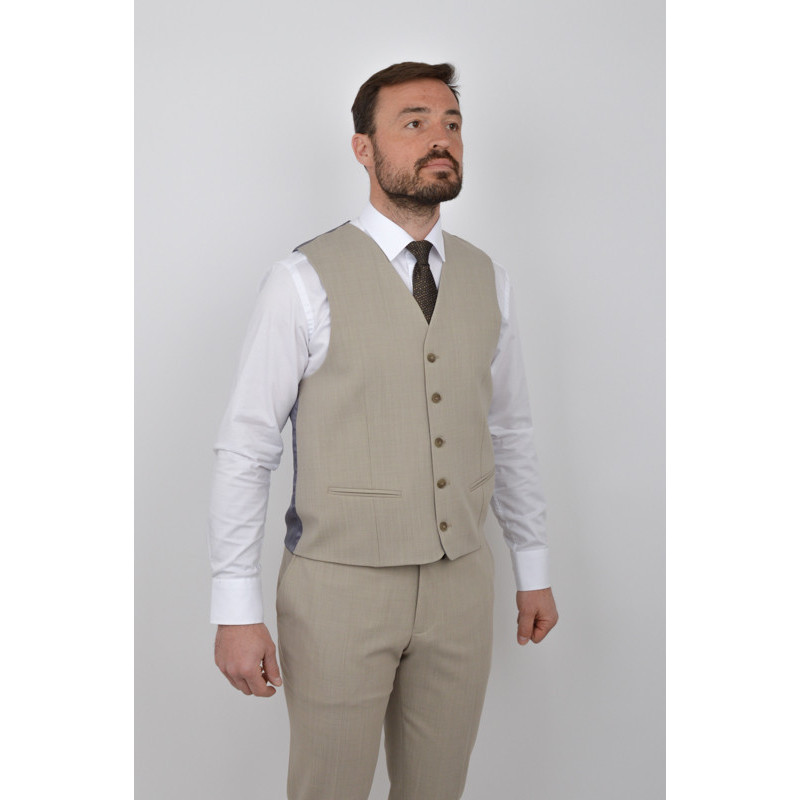Gilet de costume beige (2198/32 Sylvio)