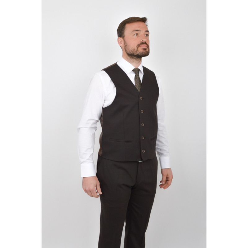 Gilet de costume marron (2198/20 Sylvio)