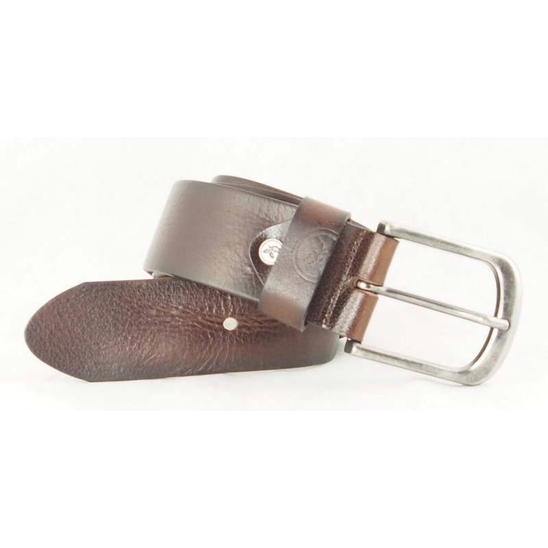 Ceinture cuir marron aspect vieilli - Sean/21